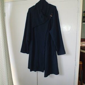 boiled wool crossover coat